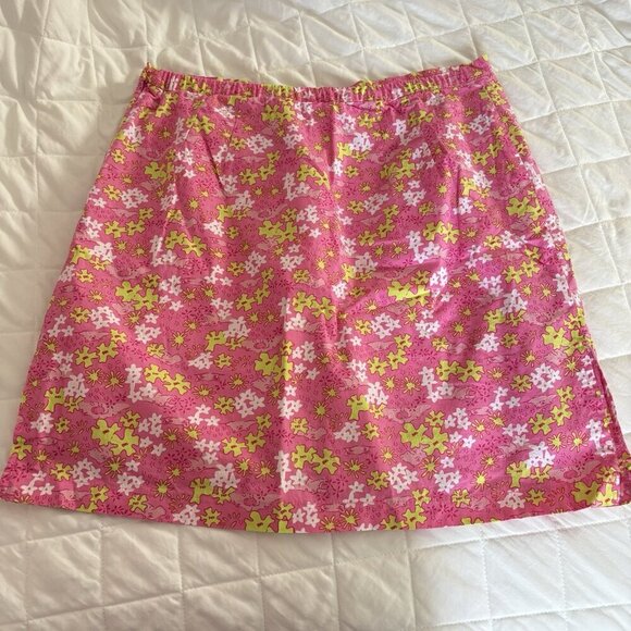 Vintage 90s Y2K Cathy Daniels Skort Skirt Womens Pink Green Hippo Floral Golf - Picture 8 of 8